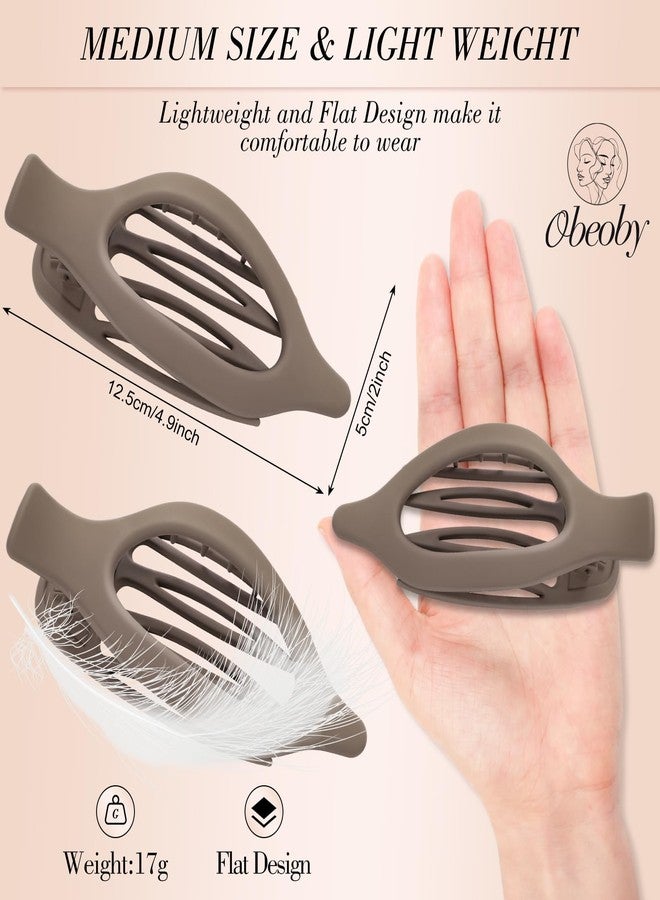 Obeoby 6 PCS Flat Hair Clips for Women, French Flat Claw Clips Large Medium Hair Barrettes Accessories Stocking Stuffers Christmas Gifts (Neutral) - Image 2